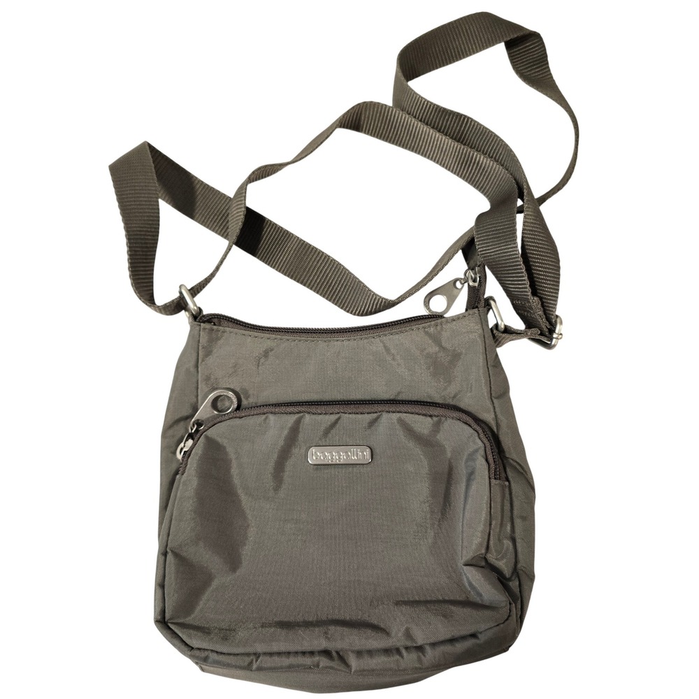 Baggallini Crossbody Gray Nylon Multi-Pocket Travel Purse